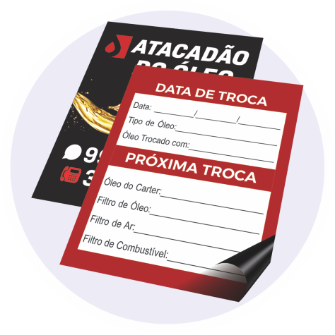 Etiqueta Troca de Óleo (Dupla Face)